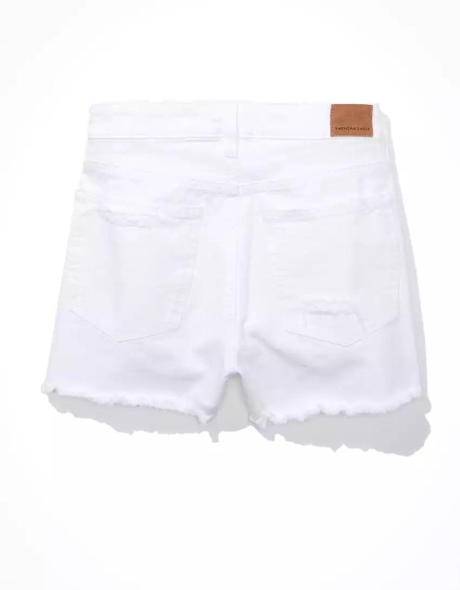 Shorts American Eagle AE Denim Mom Blanche Femme | DAK-31491203